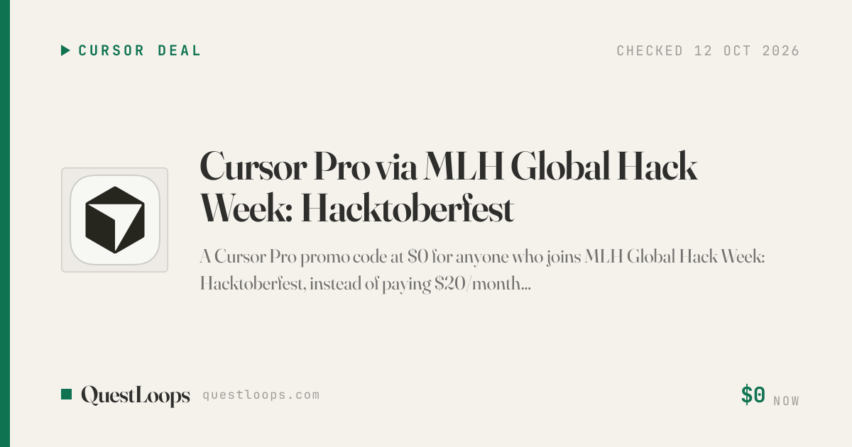 Cursor Pro via MLH Global Hack Week: Hacktoberfest
